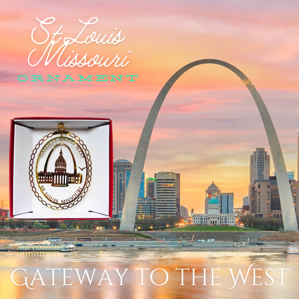 St. Louis Missouri Brass Ornament Gateway Arch to West Lewis Clark Courthouse